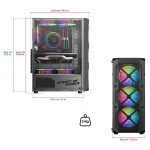 Spirit of Gamer Számítógépház - REBEL XT Black (fekete, ablakos, 4x12cm ventilátor, alsó táp,  ATX, 1xUSB3.0, 2xUSB2.0) - Image 9