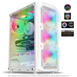 Spirit of Gamer Számítógépház - REBEL XT White (fekete, ablakos, 4x12cm ventilátor, alsó táp,  ATX, 1xUSB3.0, 2xUSB2.0) - Image 2