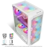 Spirit of Gamer Számítógépház - REBEL XT White (fekete, ablakos, 4x12cm ventilátor, alsó táp,  ATX, 1xUSB3.0, 2xUSB2.0) - Image 3