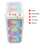 Spirit of Gamer Számítógépház - REBEL XT White (fekete, ablakos, 4x12cm ventilátor, alsó táp,  ATX, 1xUSB3.0, 2xUSB2.0) - Image 4