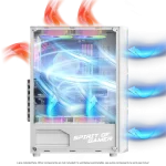 Spirit of Gamer Számítógépház - REBEL XT White (fekete, ablakos, 4x12cm ventilátor, alsó táp,  ATX, 1xUSB3.0, 2xUSB2.0) - Image 5