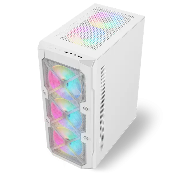 Spirit of Gamer Számítógépház - REBEL XT White (fekete, ablakos, 4x12cm ventilátor, alsó táp,  ATX, 1xUSB3.0, 2xUSB2.0) - Image 6
