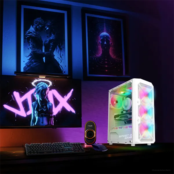 Spirit of Gamer Számítógépház - REBEL XT White (fekete, ablakos, 4x12cm ventilátor, alsó táp,  ATX, 1xUSB3.0, 2xUSB2.0) - Image 8