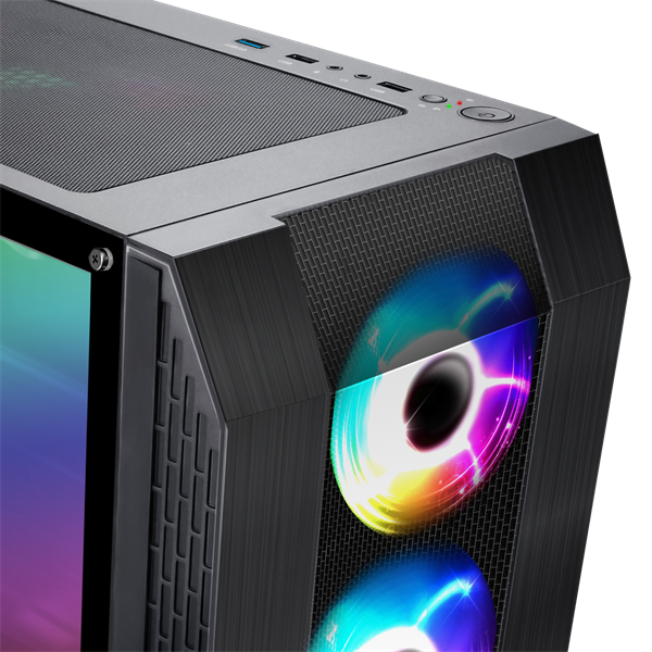 Spirit of Gamer Számítógépház - Rogue VI RGB (fekete, ablakos, 4x12cm ventilátor, alsó táp,  ATX, 1xUSB3.0, 2xUSB2.0) - Image 5