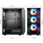 Spirit of Gamer Számítógépház - Rogue VI RGB (fekete, ablakos, 4x12cm ventilátor, alsó táp,  ATX, 1xUSB3.0, 2xUSB2.0) - Image 11