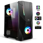 Spirit of Gamer Számítógépház - Rogue V RGB (fekete, ablakos, 2x12cm ventilátor, alsó táp,  ATX, 1xUSB3.0, 2xUSB2.0)