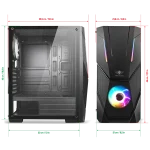 Spirit of Gamer Számítógépház - Rogue V RGB (fekete, ablakos, 2x12cm ventilátor, alsó táp,  ATX, 1xUSB3.0, 2xUSB2.0) - Image 10