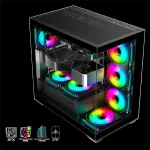 Spirit of Gamer Számítógépház - SPARK Black (fekete, ablakos, 6x12cm ventilátor, alsó táp,  ATX, 2xUSB3.0, 1xUSB-C) - Image 4
