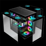 Spirit of Gamer Számítógépház - SPARK Black (fekete, ablakos, 6x12cm ventilátor, alsó táp,  ATX, 2xUSB3.0, 1xUSB-C) - Image 7