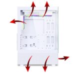 Spirit of Gamer Számítógépház - SPECTRA Arctic (fehér, ablakos, 3x12cm ventilátor, alsó táp,  ATX, 1xUSB3.0, 2xUSB2.0) - Image 4