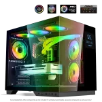 Spirit of Gamer Számítógépház - VIPER CRX Black (fekete, ablakos, 6x12cm ventilátor, alsó táp,  ATX, 1x USB-C, 2x USB-A) - Image 2