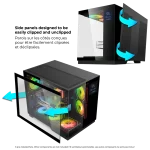 Spirit of Gamer Számítógépház - VIPER CRX Black (fekete, ablakos, 6x12cm ventilátor, alsó táp,  ATX, 1x USB-C, 2x USB-A) - Image 5