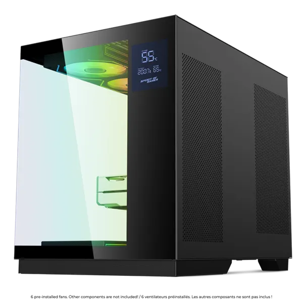 Spirit of Gamer Számítógépház - VIPER CRX Black (fekete, ablakos, 6x12cm ventilátor, alsó táp,  ATX, 1x USB-C, 2x USB-A) - Image 8