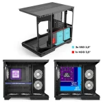 Spirit of Gamer Számítógépház - VIPER CRX Black (fekete, ablakos, 6x12cm ventilátor, alsó táp,  ATX, 1x USB-C, 2x USB-A) - Image 9