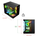 Spirit of Gamer Számítógépház - VIPER CRX Black (fekete, ablakos, 6x12cm ventilátor, alsó táp,  ATX, 1x USB-C, 2x USB-A) - Image 11