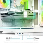Spirit of Gamer Számítógépház - VIPER CRX White (fekete, ablakos, 6x12cm ventilátor, alsó táp,  ATX, 1x USB-C, 2x USB-A) - Image 7