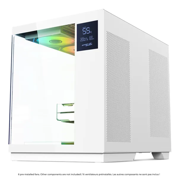 Spirit of Gamer Számítógépház - VIPER CRX White (fekete, ablakos, 6x12cm ventilátor, alsó táp,  ATX, 1x USB-C, 2x USB-A) - Image 8