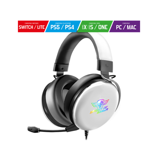 Spirit of Gamer Fejhallgató - H700 White (MultiPlatform, 7.1, mikrofon, hangerőszabályzó, nagy-párnás, fehér) - Image 2