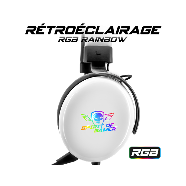 Spirit of Gamer Fejhallgató - H700 White (MultiPlatform, 7.1, mikrofon, hangerőszabályzó, nagy-párnás, fehér) - Image 4