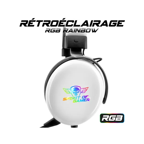 Spirit of Gamer Fejhallgató - H700 White (MultiPlatform, 7.1, mikrofon, hangerőszabályzó, nagy-párnás, fehér) - Image 4