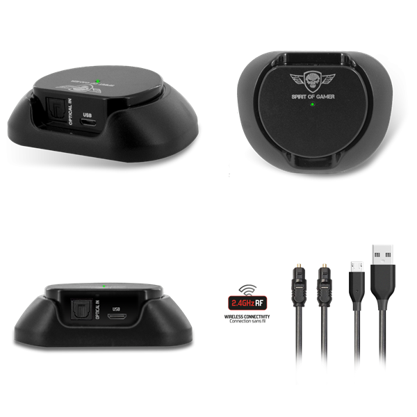 Spirit of Gamer Wireless Fejhallgató - MIC-XH1100 (MultiPlatform,7.1,mikrofon, hangerőszabályzó, nagy-párnás, fekete) - Image 8