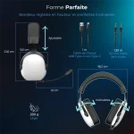 Spirit of Gamer Wireless Fejhallgató - MIC-XH1400 (MultiPlatform, 7.1,mikrofon, hangerőszabályzó, nagy-párnás, fehér) - Image 11