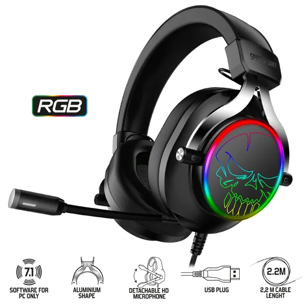 Spirit of Gamer Fejhallgató - MIC-XH600 (MultiPlatform, 7.1, mikrofon, hangerőszabályzó, nagy-párnás, fekete) - Image 2