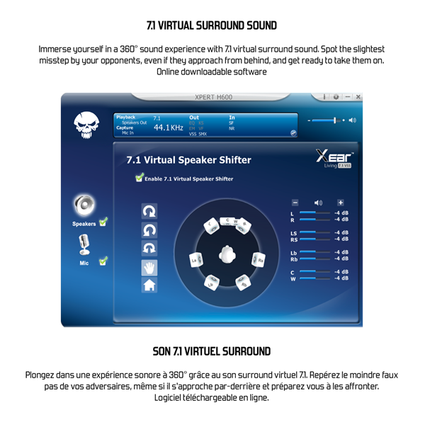 Spirit of Gamer Fejhallgató - MIC-XH600 (MultiPlatform, 7.1, mikrofon, hangerőszabályzó, nagy-párnás, fekete) - Image 13