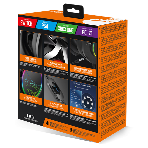 Spirit of Gamer Fejhallgató - MIC-XH600 (MultiPlatform, 7.1, mikrofon, hangerőszabályzó, nagy-párnás, fekete) - Image 16