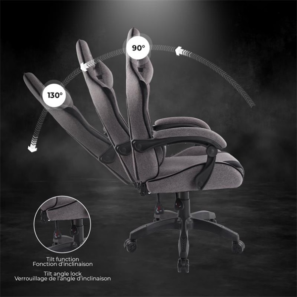 Spirit of Gamer szék - ARENA Dark Grey (állítható magasság; párnázott kartámasz; PU; max.120kg-ig, sötét-szürke) - Image 4