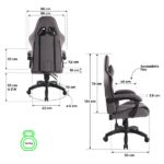 Spirit of Gamer szék - ARENA Dark Grey (állítható magasság; párnázott kartámasz; PU; max.120kg-ig, sötét-szürke) - Image 8