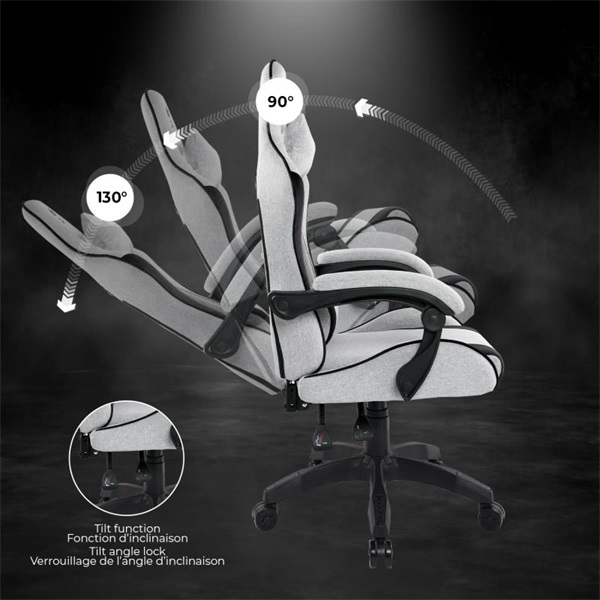 Spirit of Gamer szék - ARENA Light Grey (állítható magasság; párnázott kartámasz; PU; max.120kg-ig, világos-szürke) - Image 5