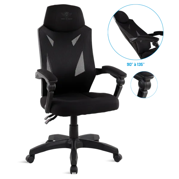 Spirit of Gamer szék - HELLCAT Black (állítható dőlés/magasság; szövet; max.120kg-ig, fekete) - Image 6