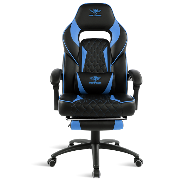 Spirit of Gamer szék - MUSTANG Blue (állítható dőlés/magasság; kihajtható lábtartó; max.120kg-ig, kék) - Image 2
