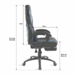 Spirit of Gamer szék - MUSTANG Blue (állítható dőlés/magasság; kihajtható lábtartó; max.120kg-ig, kék) - Image 7