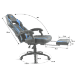 Spirit of Gamer szék - MUSTANG Blue (állítható dőlés/magasság; kihajtható lábtartó; max.120kg-ig, kék) - Image 8