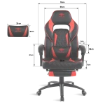 Spirit of Gamer szék - MUSTANG Red (állítható dőlés/magasság; kihajtható lábtartó; max.120kg-ig, piros) - Image 6