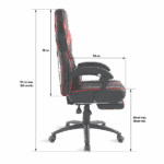 Spirit of Gamer szék - MUSTANG Red (állítható dőlés/magasság; kihajtható lábtartó; max.120kg-ig, piros) - Image 7