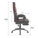 Spirit of Gamer szék - MUSTANG Red (állítható dőlés/magasság; kihajtható lábtartó; max.120kg-ig, piros) - Image 7