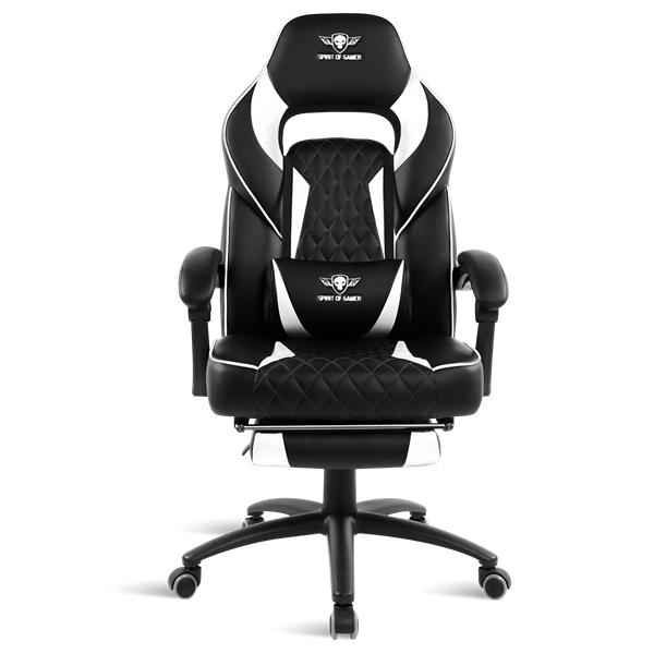 Spirit of Gamer szék - MUSTANG White (állítható dőlés/magasság; kihajtható lábtartó; max.120kg-ig, fehér) - Image 2