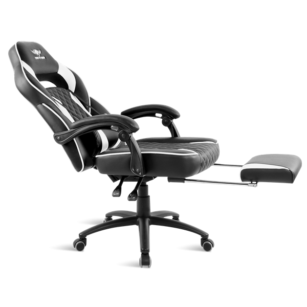 Spirit of Gamer szék - MUSTANG White (állítható dőlés/magasság; kihajtható lábtartó; max.120kg-ig, fehér) - Image 5