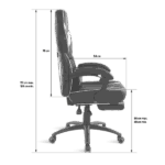 Spirit of Gamer szék - MUSTANG White (állítható dőlés/magasság; kihajtható lábtartó; max.120kg-ig, fehér) - Image 7