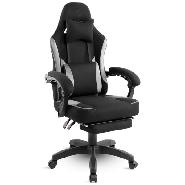 Spirit of Gamer szék - RAVEN (állítható dőlés/magasság; kihajtható lábtartó; max.120kg-ig, fekete) - Image 1