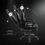 Spirit of Gamer szék - RAVEN (állítható dőlés/magasság; kihajtható lábtartó; max.120kg-ig, fekete) - Image 6