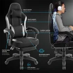 Spirit of Gamer szék - RAVEN (állítható dőlés/magasság; kihajtható lábtartó; max.120kg-ig, fekete) - Image 8