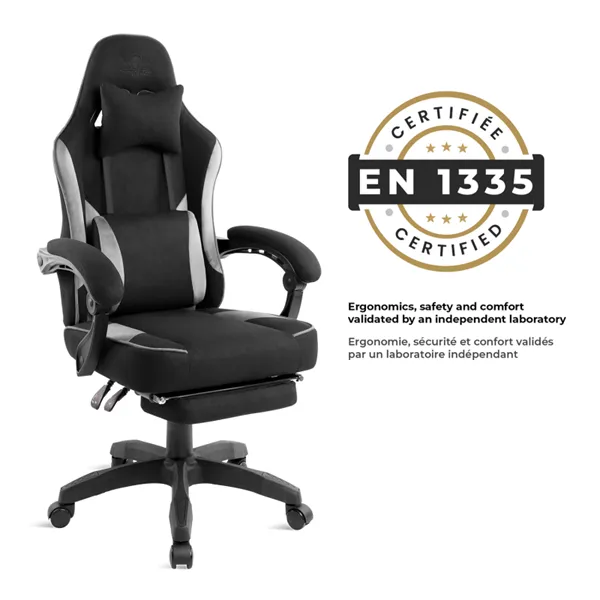 Spirit of Gamer szék - RAVEN (állítható dőlés/magasság; kihajtható lábtartó; max.120kg-ig, fekete) - Image 9