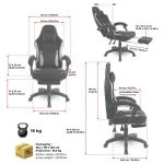 Spirit of Gamer szék - RAVEN (állítható dőlés/magasság; kihajtható lábtartó; max.120kg-ig, fekete) - Image 11