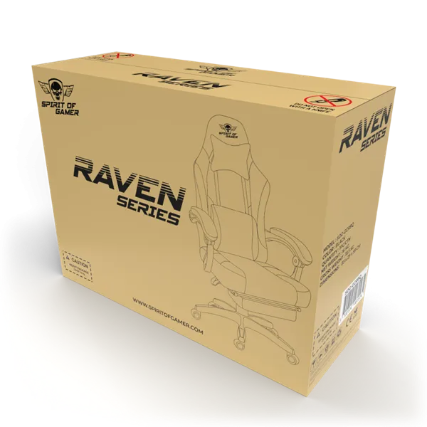 Spirit of Gamer szék - RAVEN (állítható dőlés/magasság; kihajtható lábtartó; max.120kg-ig, fekete) - Image 12