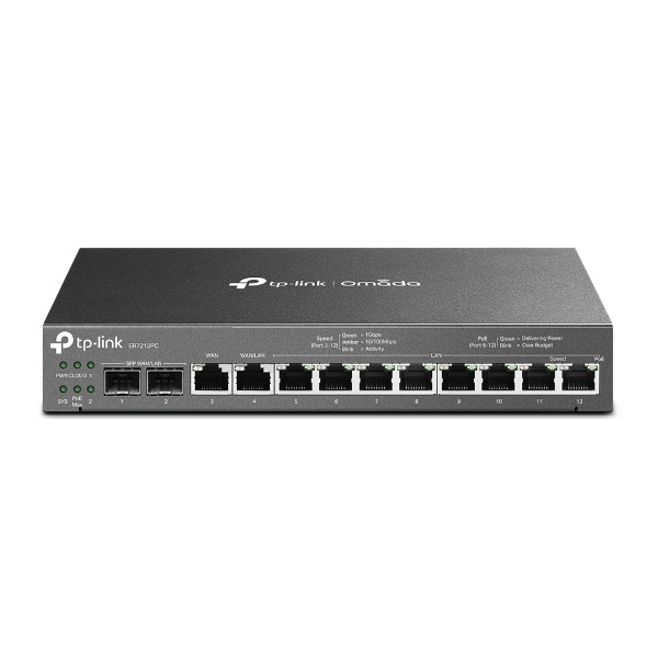 TP-Link Router - ER7212PC VPN (1Gbps, 8× 802.3at/af PoE+; 110W; 2x SFP;  1xWAN; 3xWAN/LAN, 8xLAN, 20xVPN, Omada Control) - Image 1