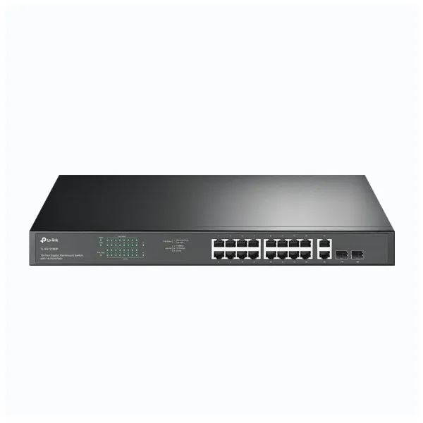 TP-Link Switch  PoE - TL-SG1218MP (18 port 1Gbps; 16x at/af PoE port; 192W; 2x SFP) - Image 1